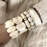 Bohemian Beige Geometric Resin Bracelet
