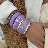 Vintage Purple Dripping Oil Enamel Cuff Bracelet