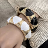 Vintage Punk Color Block Enamel Cuff Bracelet