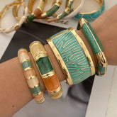 Punk Gold Geometric Cuff Bracelet
