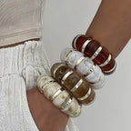 Vintage Punk Marble Texture Resin Bracelet