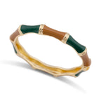 Green Geometric Enamel Cuff Bracelet