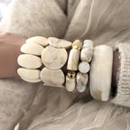 Bohemian Beige Geometric Resin Bracelet