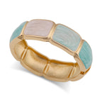 Punk Blue Green Enamel Cuff Bracelet