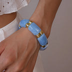 Exaggerated Blue Resin Acrylic Bangle Bracelet