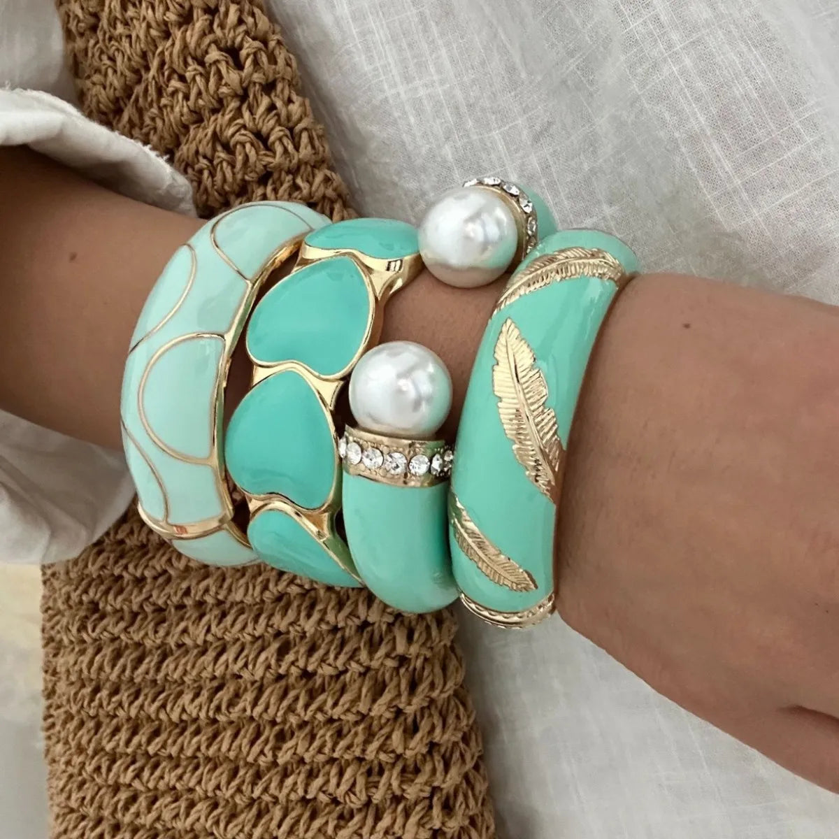 Spring Pearl Charm Bracelet