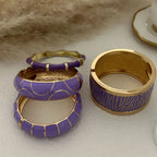 Vintage Purple Dripping Oil Enamel Cuff Bracelet