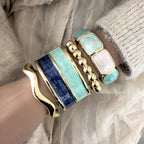 Punk Blue Green Enamel Cuff Bracelet