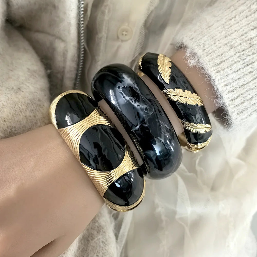 Irregular Dripping Oil Enamel Cuff Bracelet