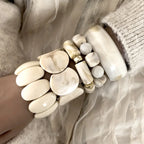 Bohemian Beige Geometric Resin Bracelet