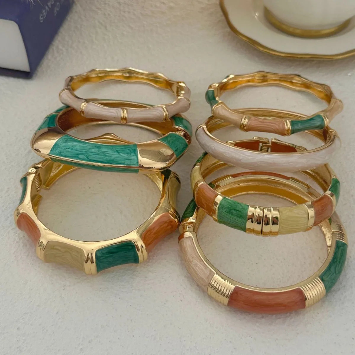 Punk Gold Geometric Cuff Bracelet