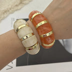 Vintage Punk Marble Texture Resin Bracelet