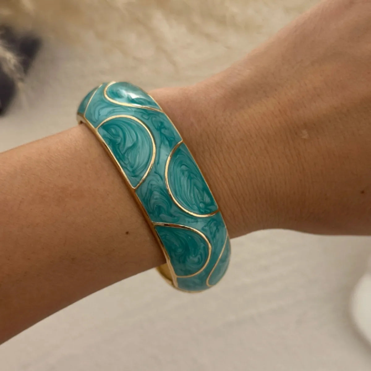 Punk Gold Geometric Cuff Bracelet