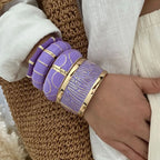 Vintage Purple Dripping Oil Enamel Cuff Bracelet