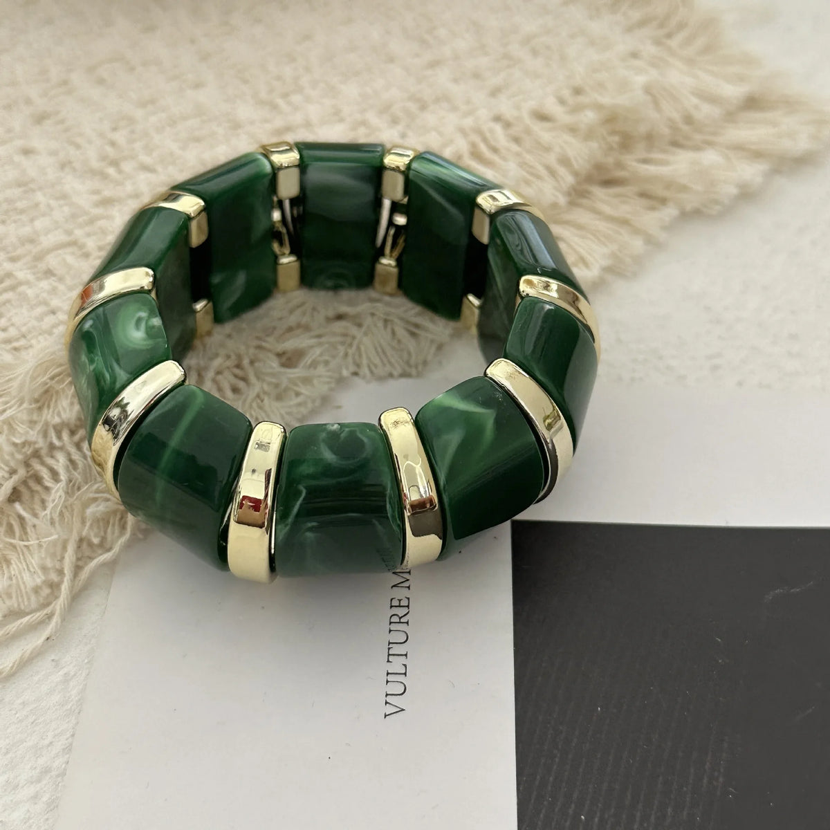 Vintage Punk Marble Texture Resin Bracelet