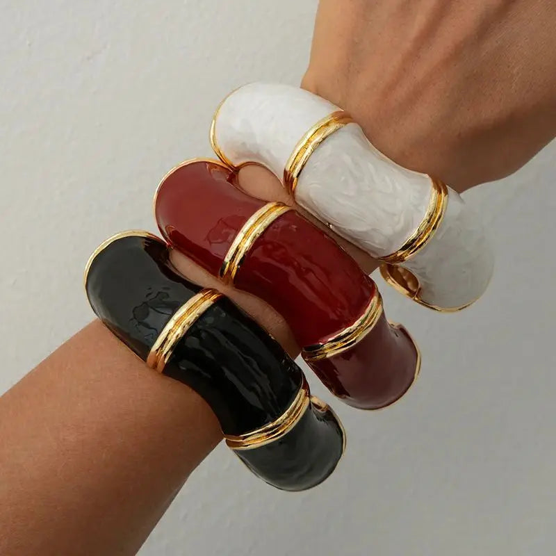 Vintage Irregular Wave Enamel Cuff