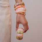 Pink Acrylic Resin Geometric Bracelet