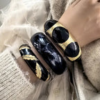 Irregular Dripping Oil Enamel Cuff Bracelet