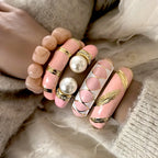 Pink Dripping Oil Enamel Cuff Bracelet