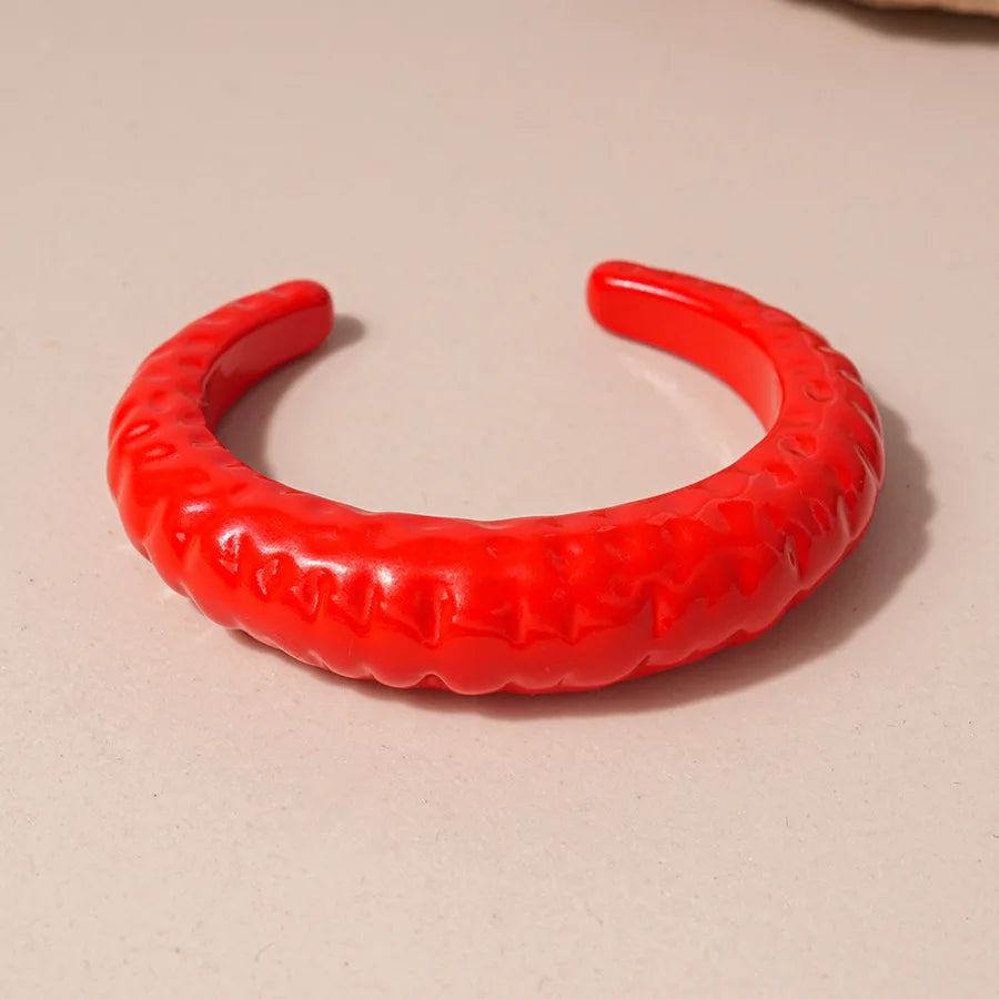 Red Geometric Acrylic Resin Cuff Bracelet