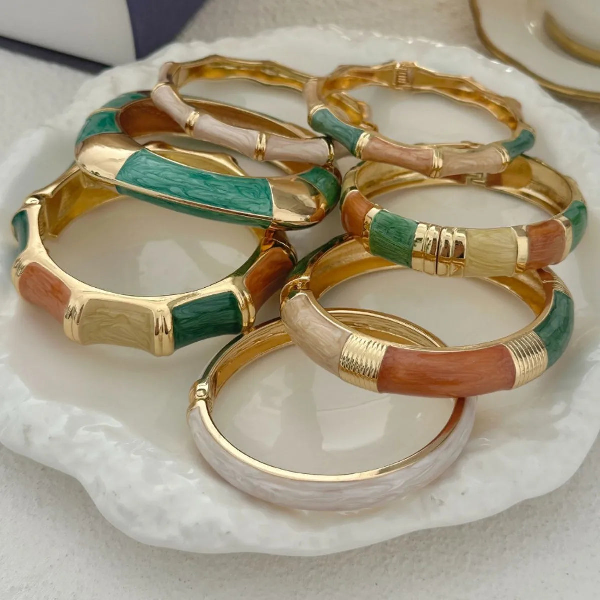Punk Gold Geometric Cuff Bracelet