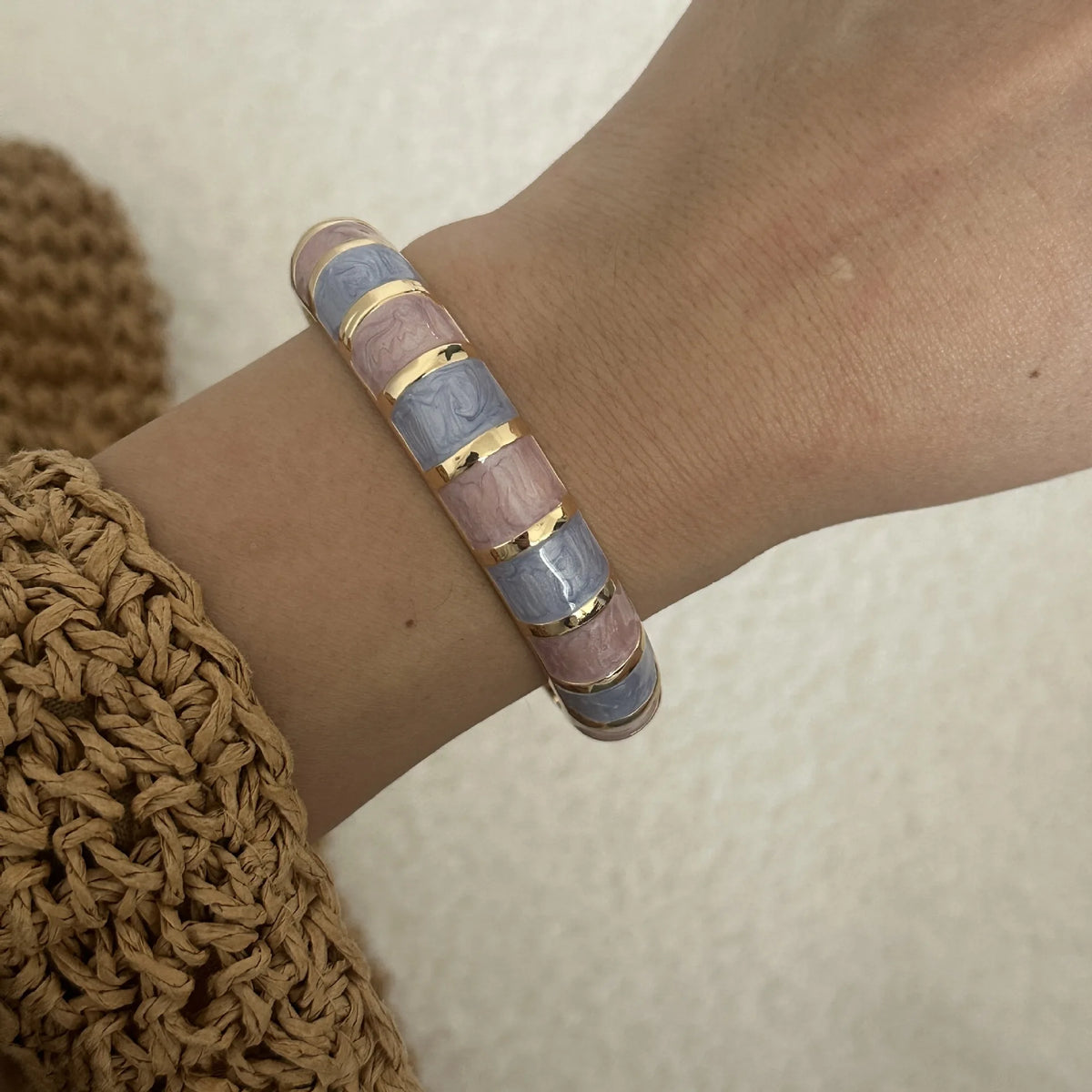 Vintage Irregular Wave Enamel Cuff Bracelet