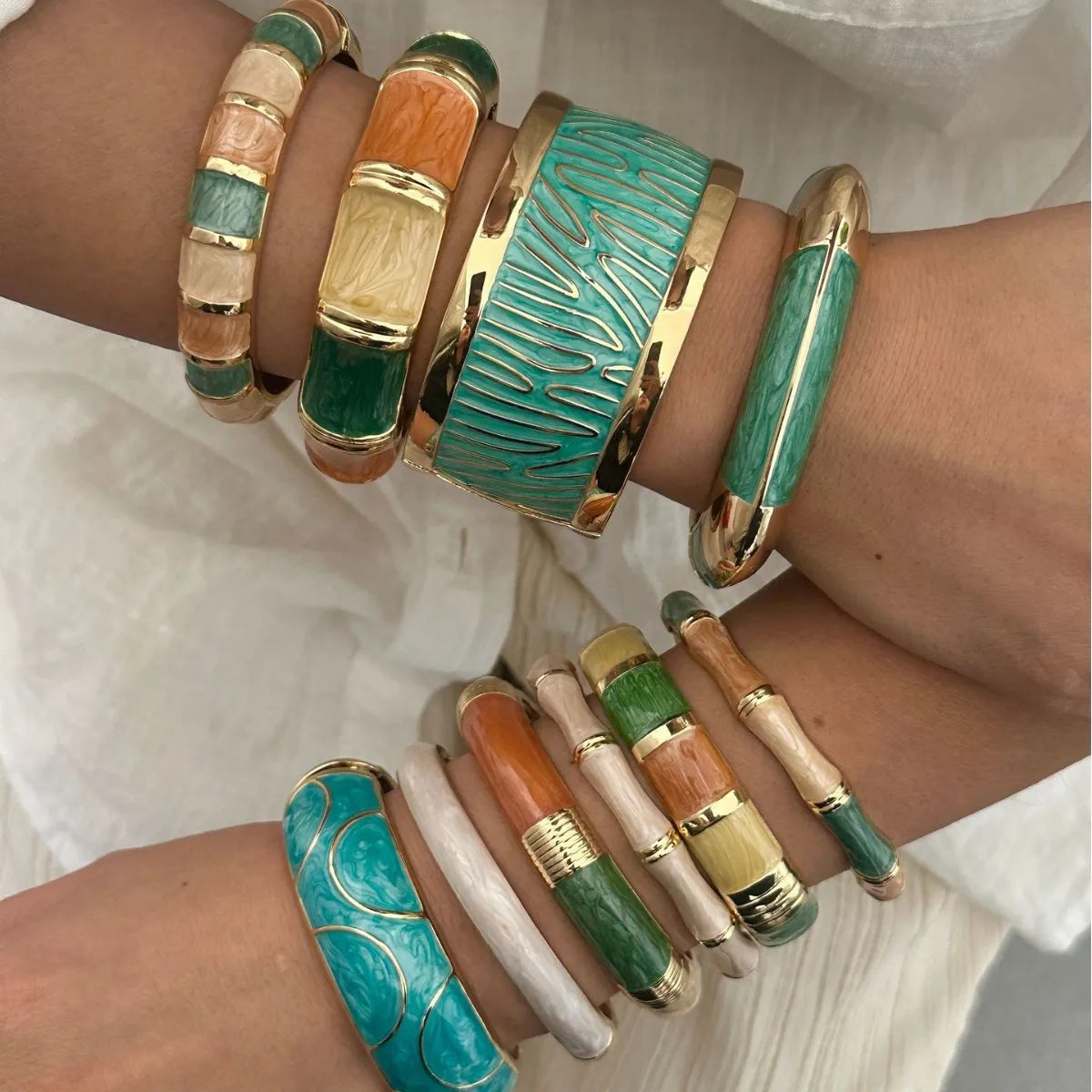 Punk Gold Geometric Cuff Bracelet