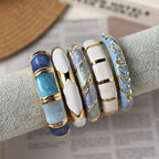 Floral Rhinestone Punk Cuff Bracelet