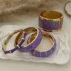 Vintage Purple Dripping Oil Enamel Cuff Bracelet