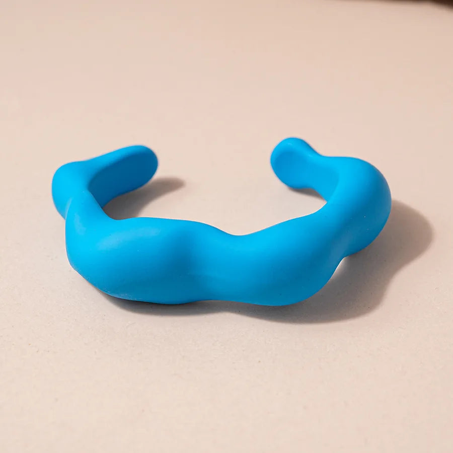 Exaggerated Blue Resin Acrylic Bangle Bracelet