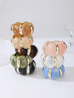 Amber Pumpkin Bead Bracelet
