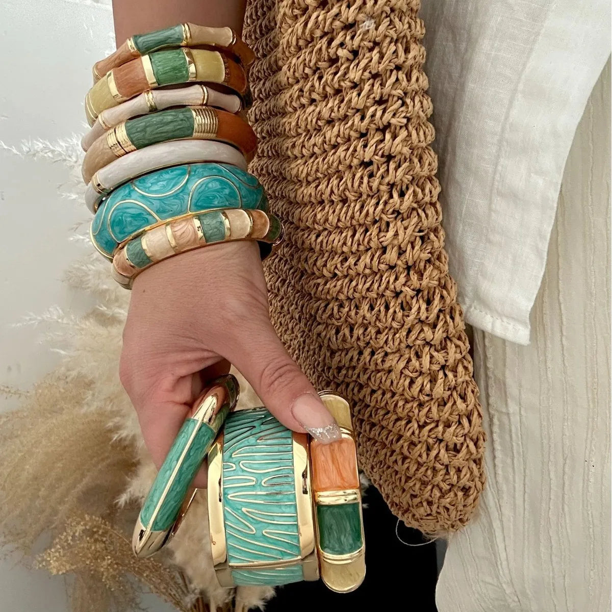 Punk Gold Geometric Cuff Bracelet