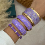 Vintage Purple Dripping Oil Enamel Cuff Bracelet