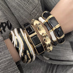 French Style Punk Dripping Oil Enamel Cuff Bracelet