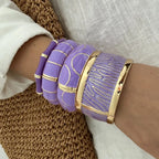 Vintage Purple Dripping Oil Enamel Cuff Bracelet