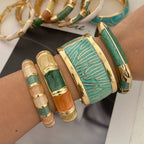 Punk Gold Geometric Cuff Bracelet