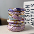 Elegant Purple Gradient Enamel Cuff Bracelet