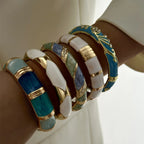 Floral Rhinestone Punk Cuff Bracelet