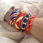 Vintage Red Dripping Oil Enamel Cuff Bracelet