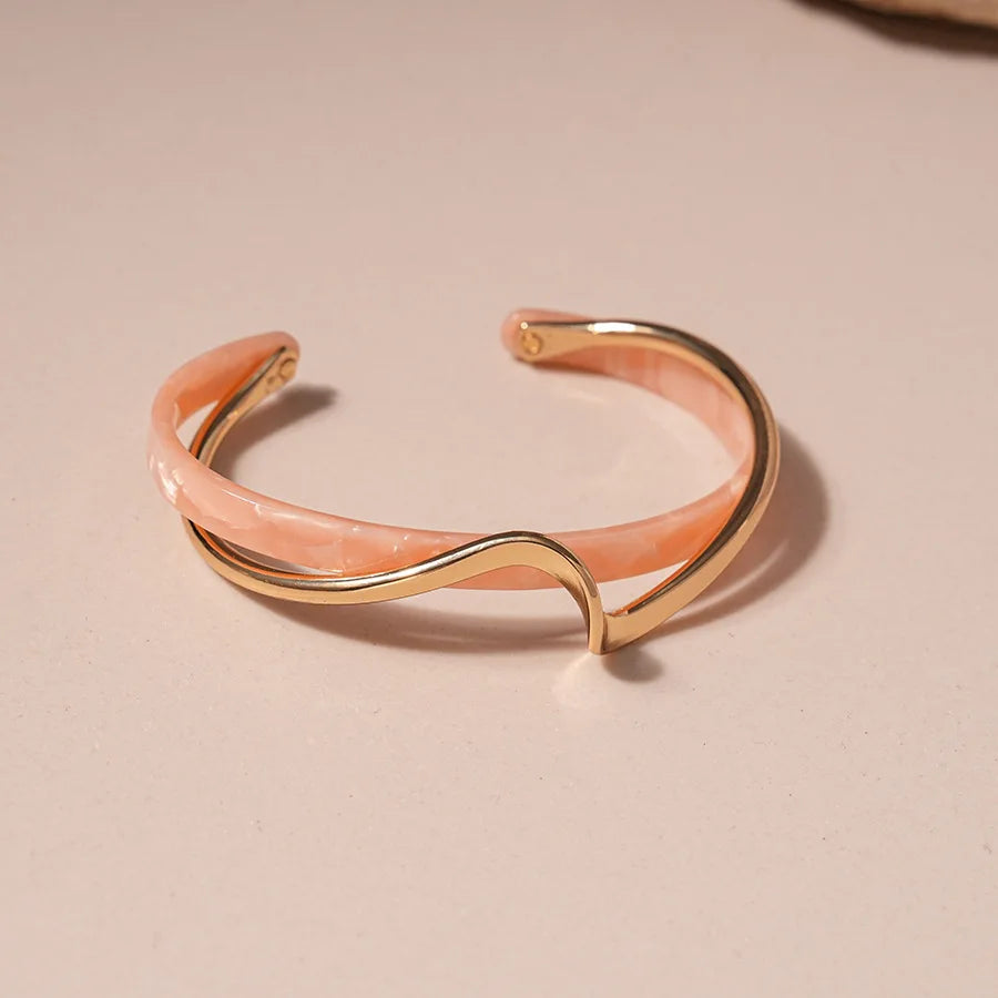 Pink Acrylic Resin Geometric Bracelet