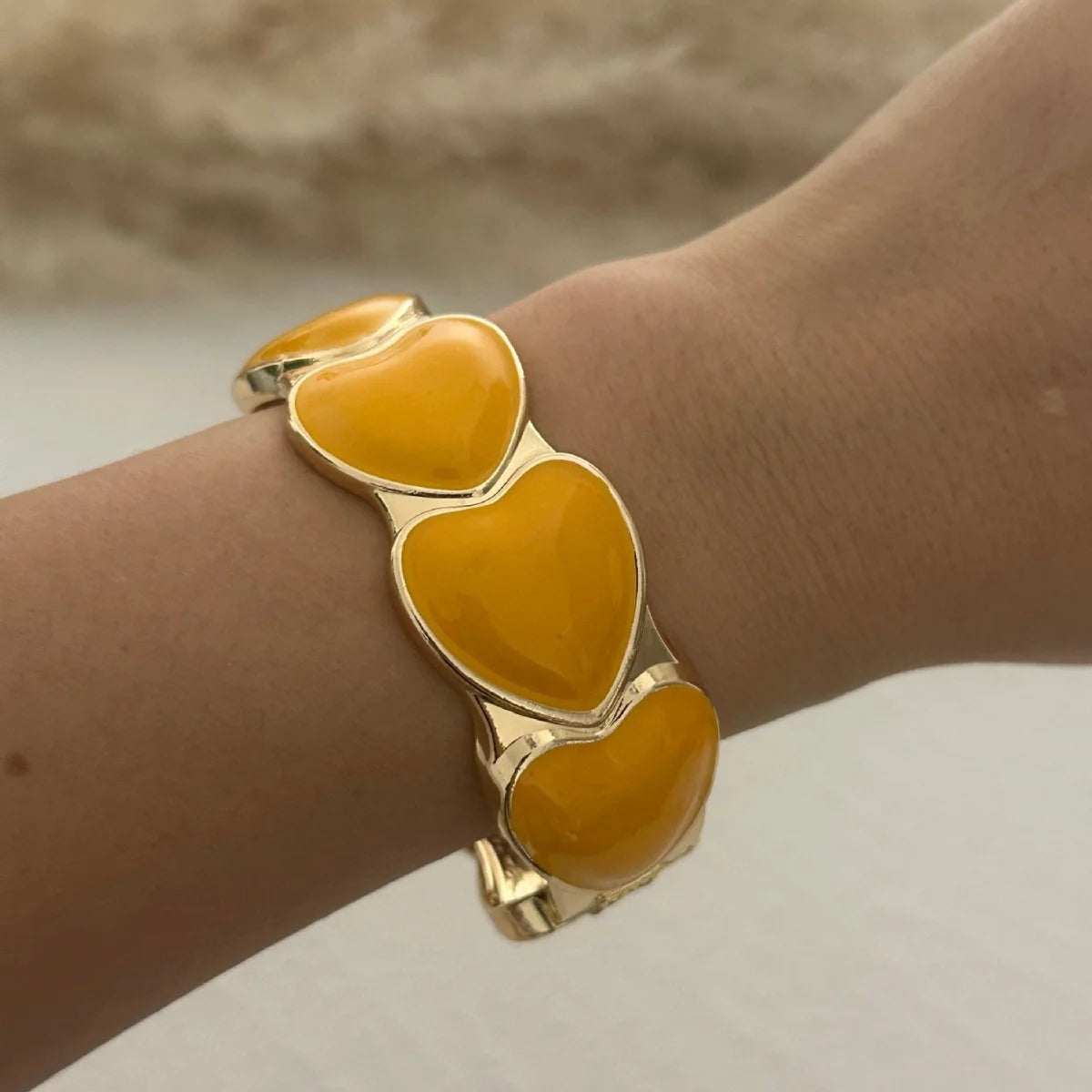 Yellow Dripping Oil Enamel Bracelet