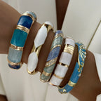 Floral Rhinestone Punk Cuff Bracelet