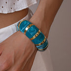 Exaggerated Blue Resin Acrylic Bangle Bracelet