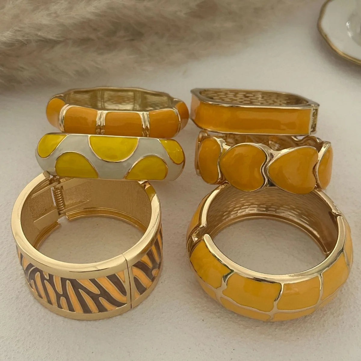 Yellow Dripping Oil Enamel Bracelet