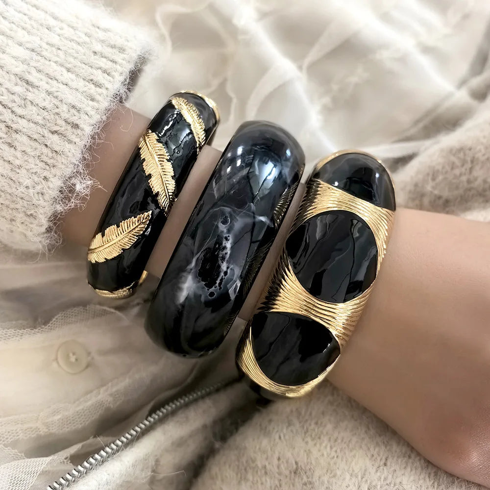 Irregular Dripping Oil Enamel Cuff Bracelet