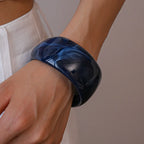 Exaggerated Blue Resin Acrylic Bangle Bracelet